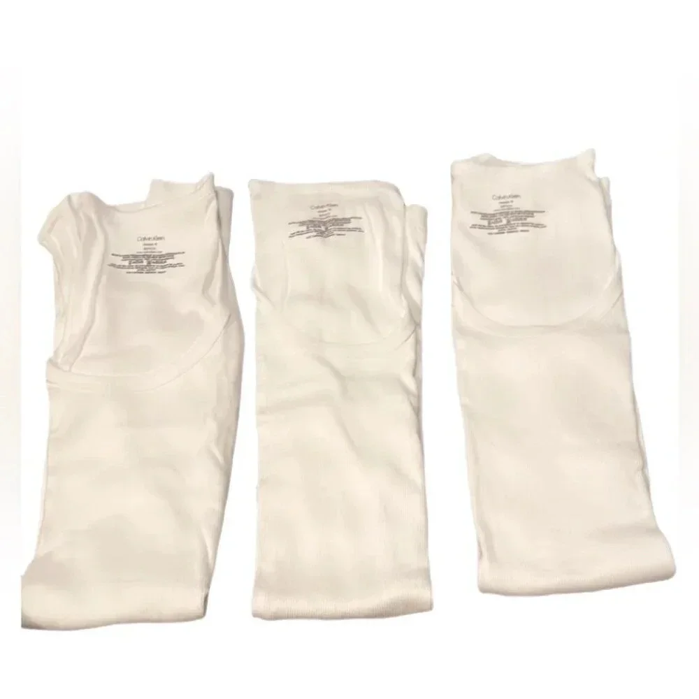 NNT 3 x Calvin Klein classic fit lightweight breathable cotton sleeveless top S